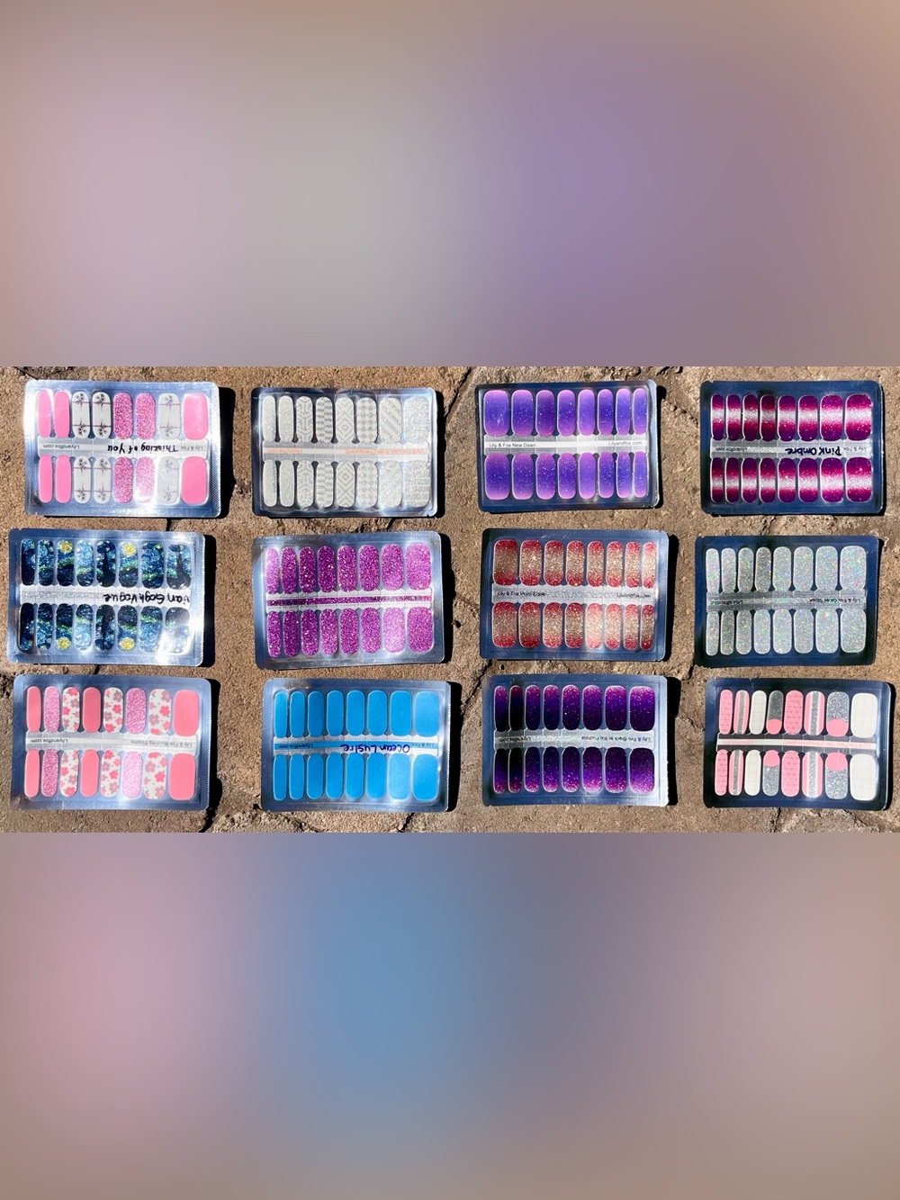 Lily & Fox lot of 12 packs of Nail Wraps. Assorted Colors. All NIP.
